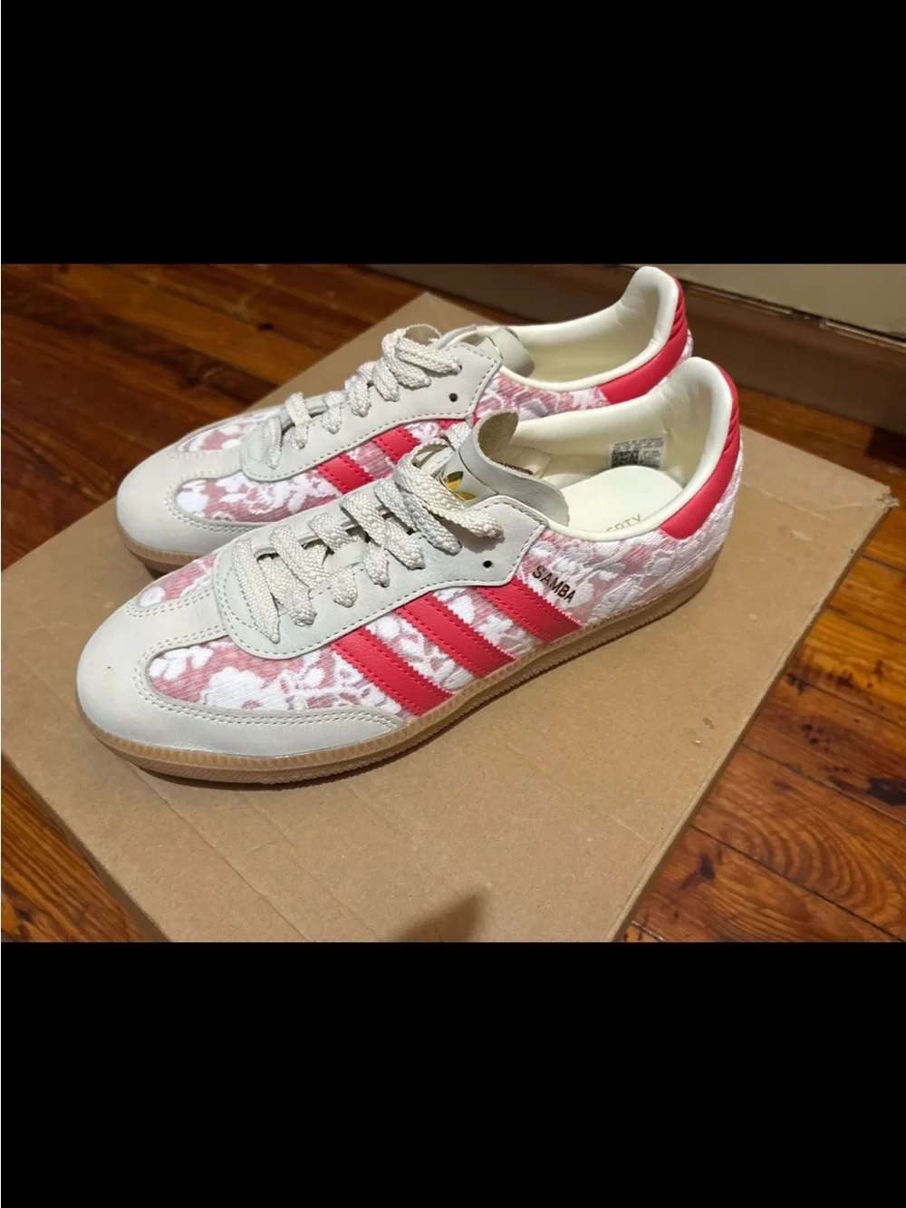 Adidas Samba Women's Pink & Cream Lace-Pattern Sneakers “liberty london”